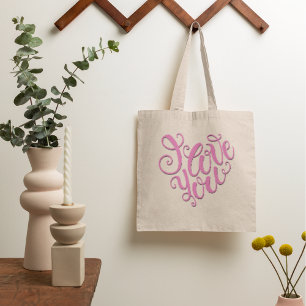 Tote Bag Je t'aime rose