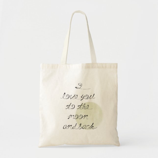 Tote Bag Je t'aime sur la Lune et de retour (Devant)