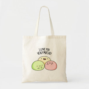 Tote Bag Je T'Aime Très Mochi Funny Food Pun