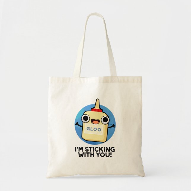 Tote Bag Je te Sticking Avec Un Pun De Colle Drôle (Devant)