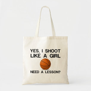 TOTE BAG JE TIRE COMME UNE FILLE BASKETBALL
