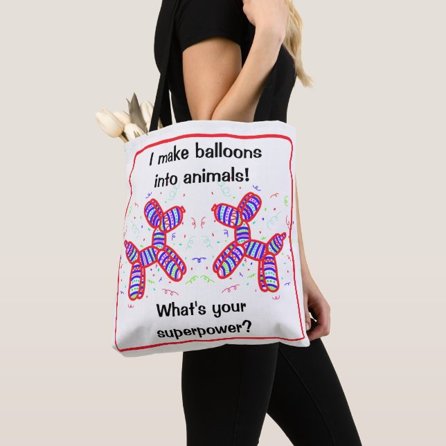 Tote Bag Je transforme les ballons en animaux tordus (De près)