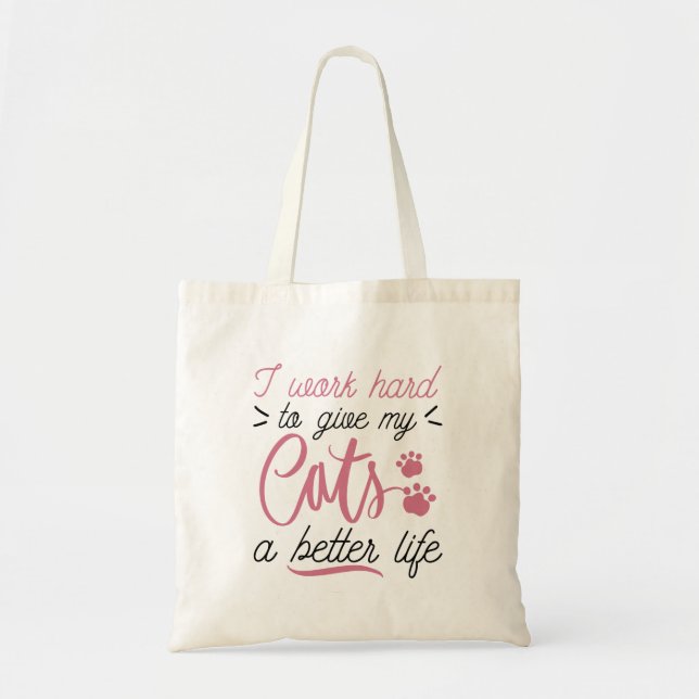 Tote Bag Je travaille des chats durs (Devant)