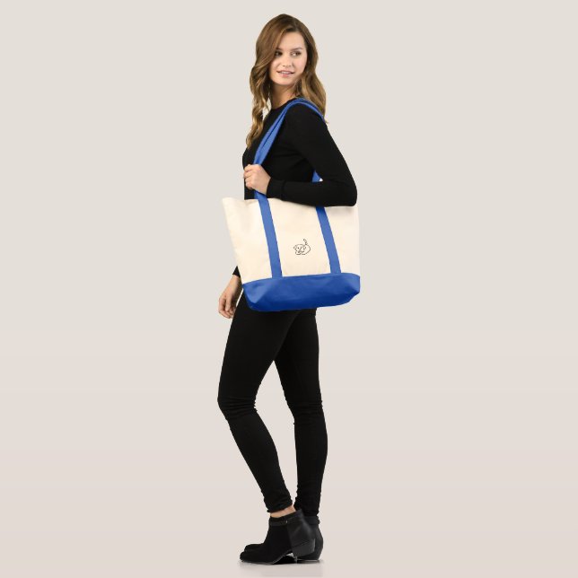 Tote Bag Je travaille dur série (chien) (Devant (modèle))