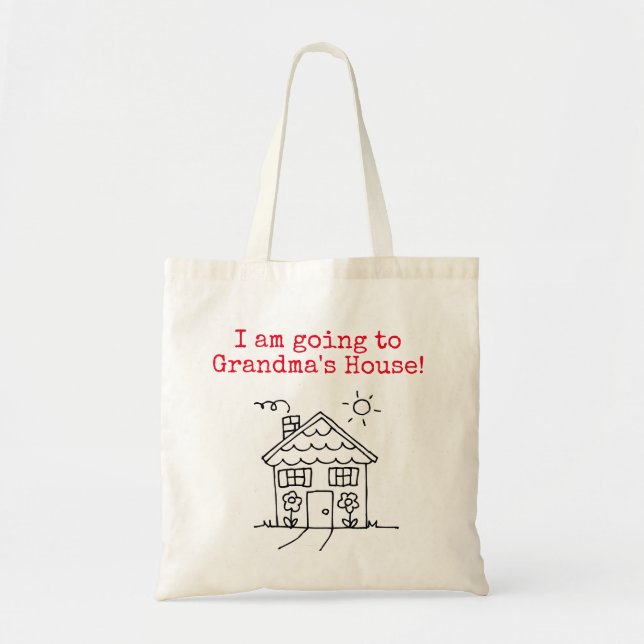 Tote Bag je vais à la maison fourre-tout de la grand-maman (Devant)
