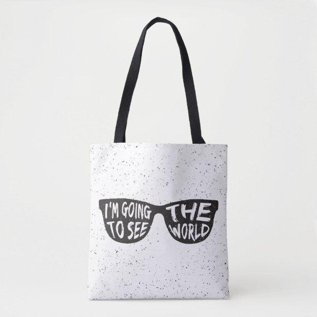 Tote Bag Je vais voir le monde (Devant)