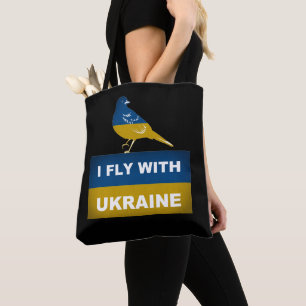 Tote Bag Je vole avec l'Ukraine, oiseau Nightingale Nationa