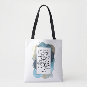 Tote Bag Jean 14:6 Je suis la voie de la Vérité Bible chrét