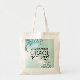 Tote Bag Jean 1:16 Nous avons tous reçu grâce sur grâce