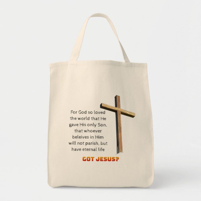 Tote Bag Jean 3:16 Croix (Devant)