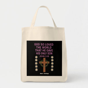 Tote Bag Jean 3:16 Dieu A Donné Son Fils Unique Croix Chrét