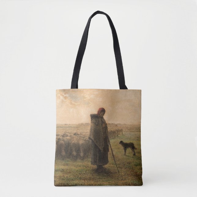 Tote Bag Jean-Francois Millet - Berger et troupeau 1865 (Devant)