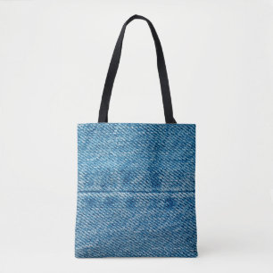 Tote Bag Jeans ferme arrière - plan. Dénim couture. Bleu f