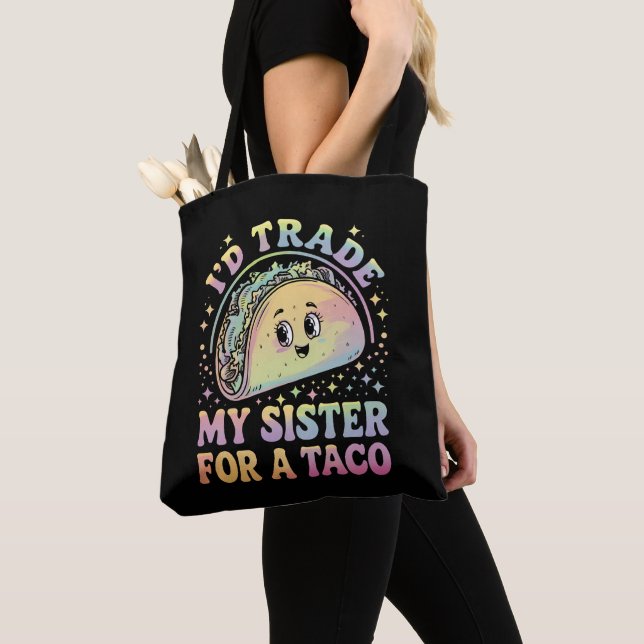 Tote Bag J'échangerais ma soeur contre un Taco Cinco De May (De près)