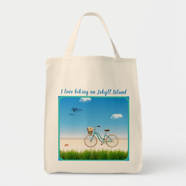 Tote Bag Jekyll Island GA Beach Vélo (Devant)