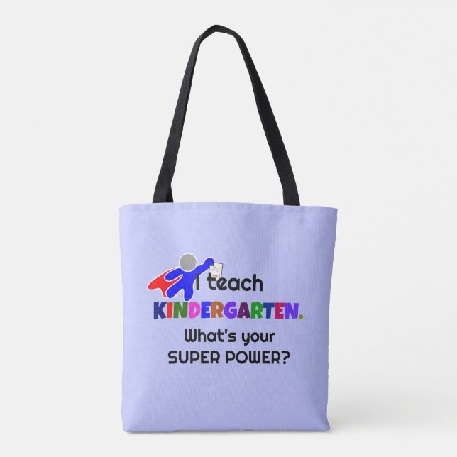 Tote Bag J'Enseigne Au Jardin D'Enfants. Quel est ton super (Dos)