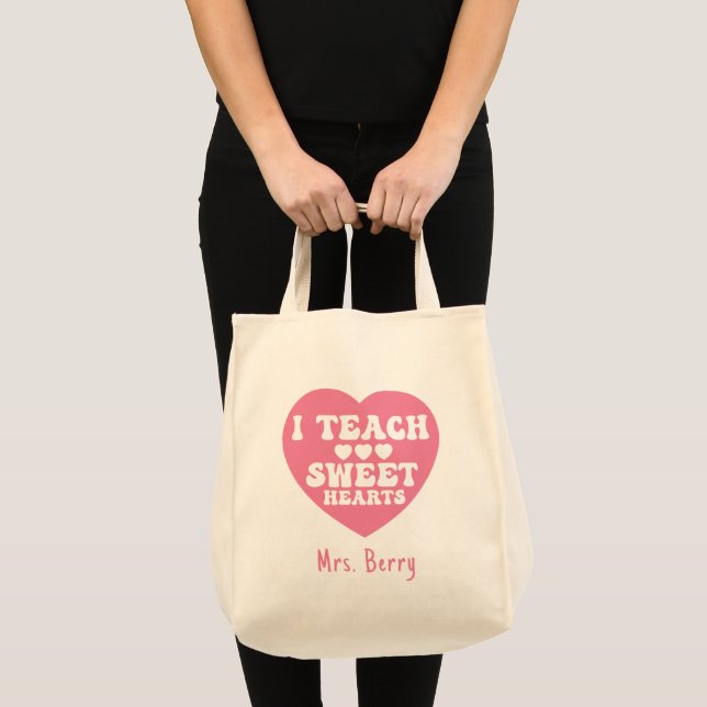 Tote Bag J'enseigne les coeurs sucrés Saint Valentin (Devant (produit))