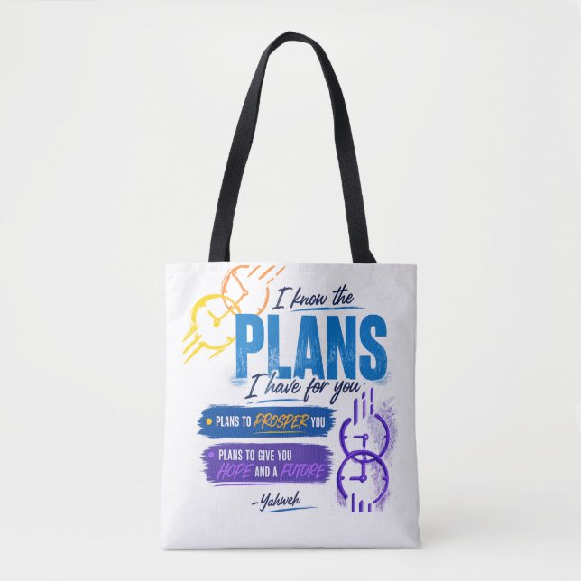Tote Bag Jérémie 29:11 Espoir. Objectif. Promesse. (Devant)