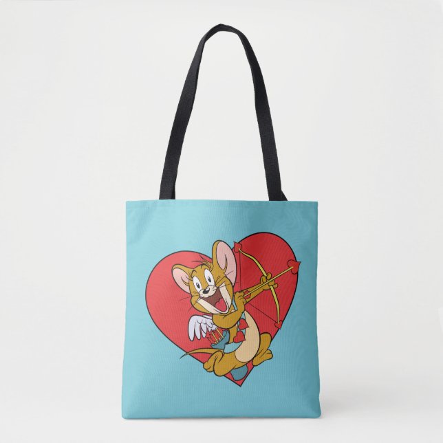 Tote Bag Jerry Mouse habillée en Valentine Cupide (Devant)