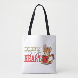 Tote Bag Jerry Mouse "Key To My Heart" Valentine
