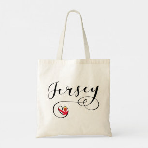 Tote Bag Jersey Flag Heart, Îles Anglo-Normandes