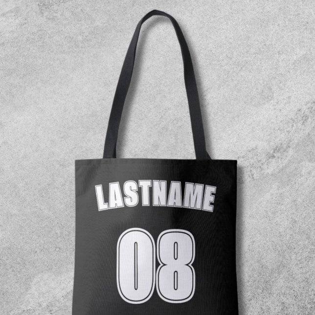 Tote Bag Jersey sportif personnalisé - Section du soutien à (Sports last  name team bag.)
