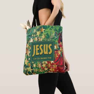 Tote Bag JÉSUS Adorons-Le ÉTOILES Noël