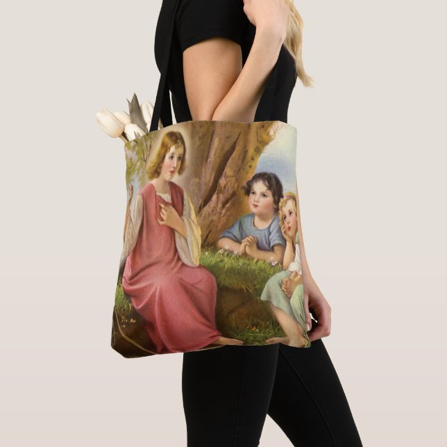 Tote Bag Jésus-Christ enseignant aux enfants, Religion Vint (De près)