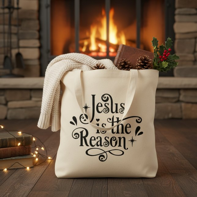 Tote Bag Jésus est la raison chrétienne (Jesus is the Reason Christian Tote Bag)