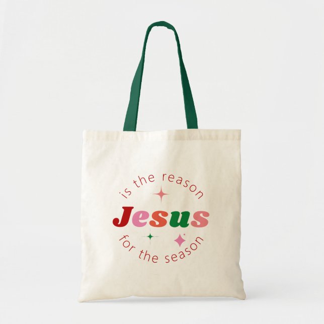 Tote Bag Jésus est la raison Festive Noël (Devant)