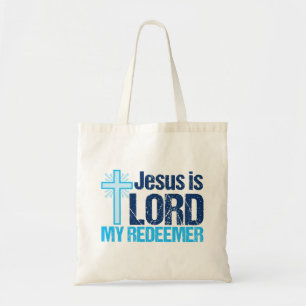 Tote Bag Jésus est le Seigneur Mon Rédempteur Croix Chrétie