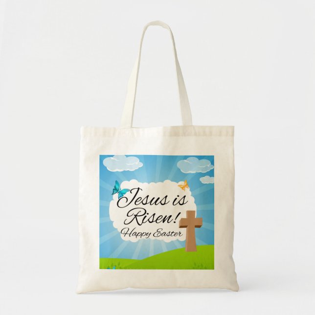 Tote Bag Jésus est levé, Pâques chrétienne (Devant)