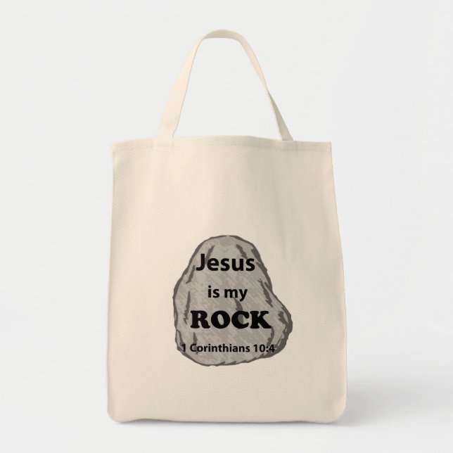 Tote Bag Jésus est mon rocher (Devant)