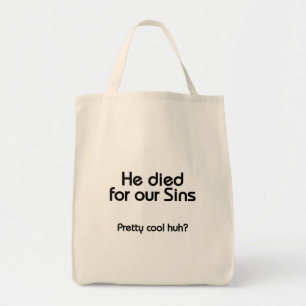 Tote Bag Jésus est mort pour nos péchés chrétiens