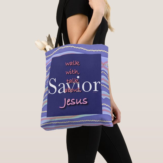 Tote Bag Jésus Est Sauveur Stripe (De près)