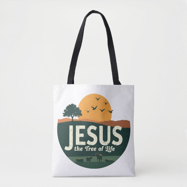 Tote Bag Jésus : L'arbre de vie (Devant)