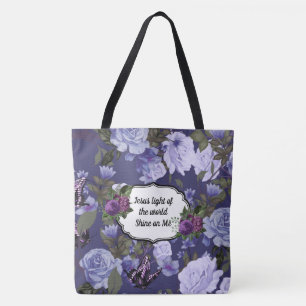 Tote Bag Jésus Lumière du monde de la mode florale Fourre-t