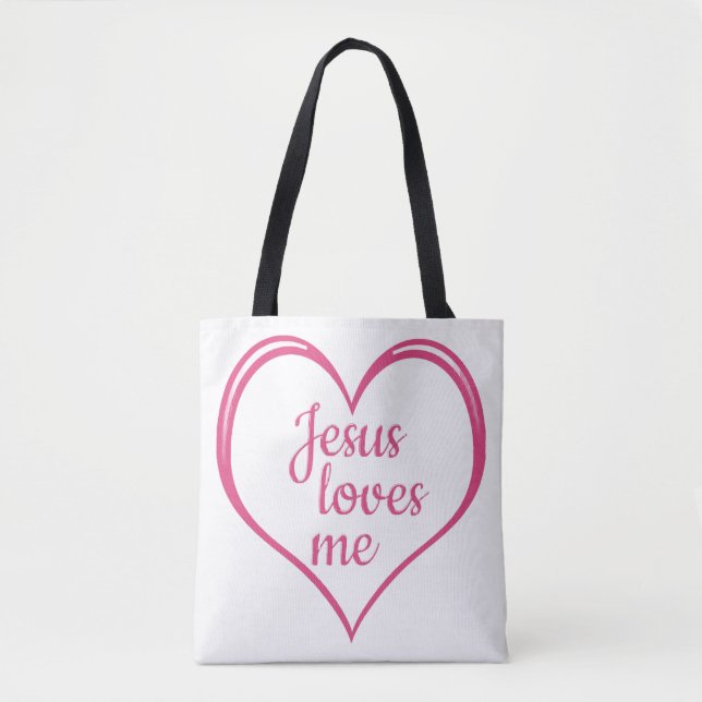 Tote Bag JÉSUS M'AIME dans le cœur (Devant)