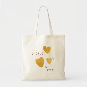 Tote Bag Jésus m'aime Totes & Sacs. cœurs dorés modernes