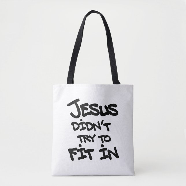 Tote Bag Jésus n'a pas essayé de s'intégrer Graffiti Grunge (Devant)