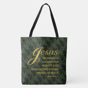 Tote Bag JÉSUS PRINCE DE LA PAIX Écriture Isaïe grand