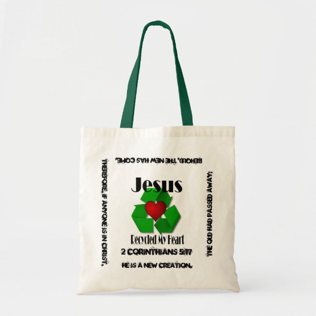 Tote Bag Jésus Recyclé mon coeur (Devant)