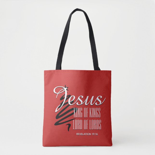 Tote Bag JÉSUS ROI DES ROIS Noël Écriture chrétienne (Devant)