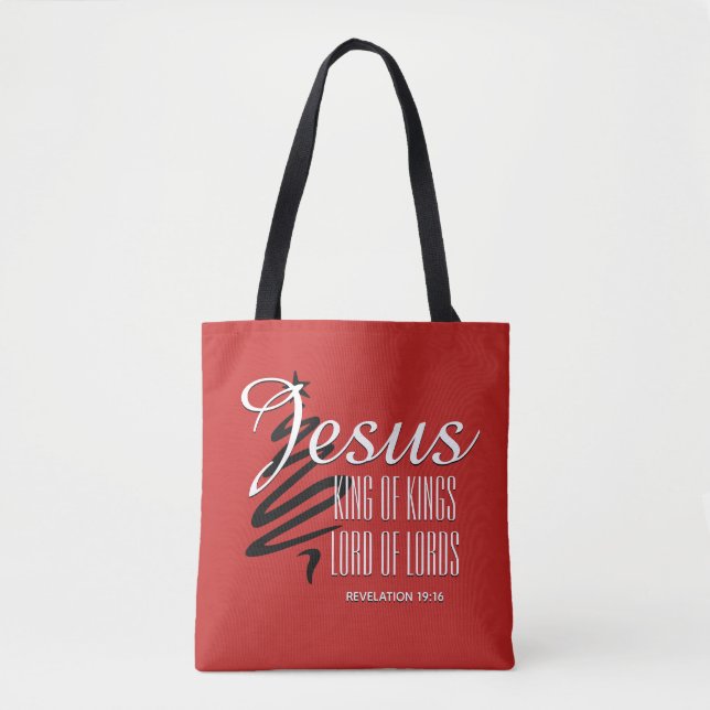 Tote Bag JÉSUS ROI DES ROIS Noël Écriture chrétienne (Devant)