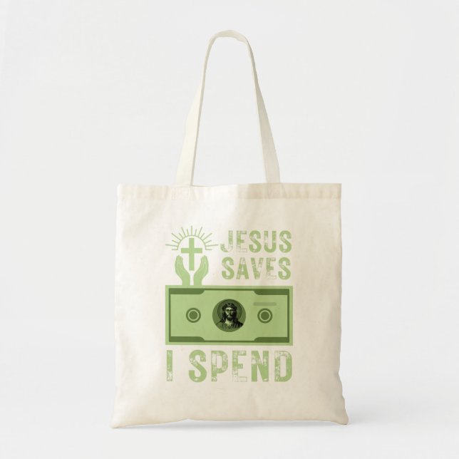 Tote Bag Jésus Sauvait Je Passe Drôle Croyant Chrétien (Devant)