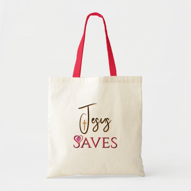 Tote Bag Jésus Sauve Citation Chrétienne (Devant)