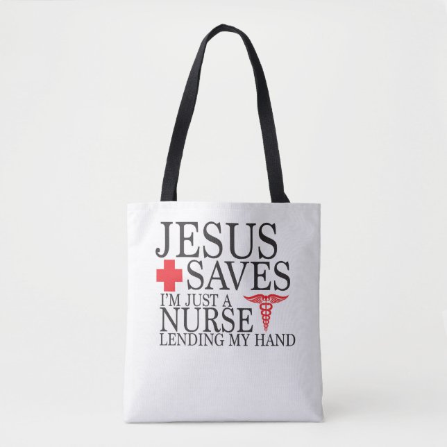 Tote Bag Jésus sauve l'aide d'infirmières (Devant)