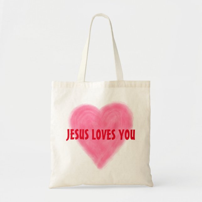 Tote Bag JÉSUS VOUS AIME Budget Fourre-tout (Devant)