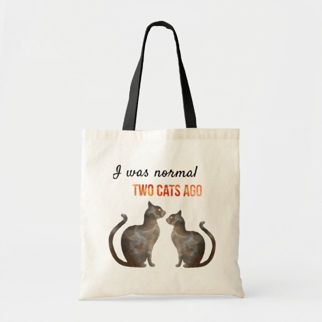 Tote Bag J'étais il y a les deux chats normaux (Devant)