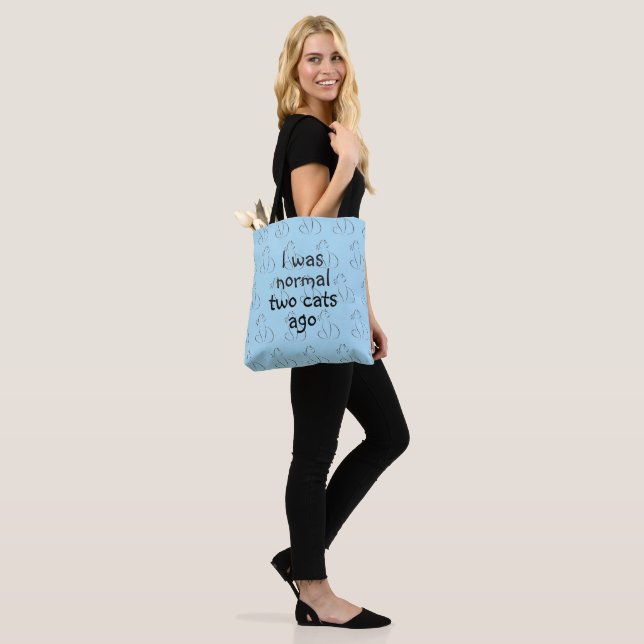 Tote Bag J'étais normale il y a deux chats (Sur le modèle)